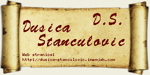 Dušica Stančulović vizit kartica